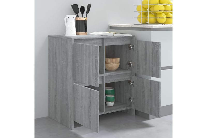 Skjenk grå sonoma eik 70x41x75 cm sponplate - Grå - Oppbevaring - Oppbevaringsmøbler - Sideboard & skjenker