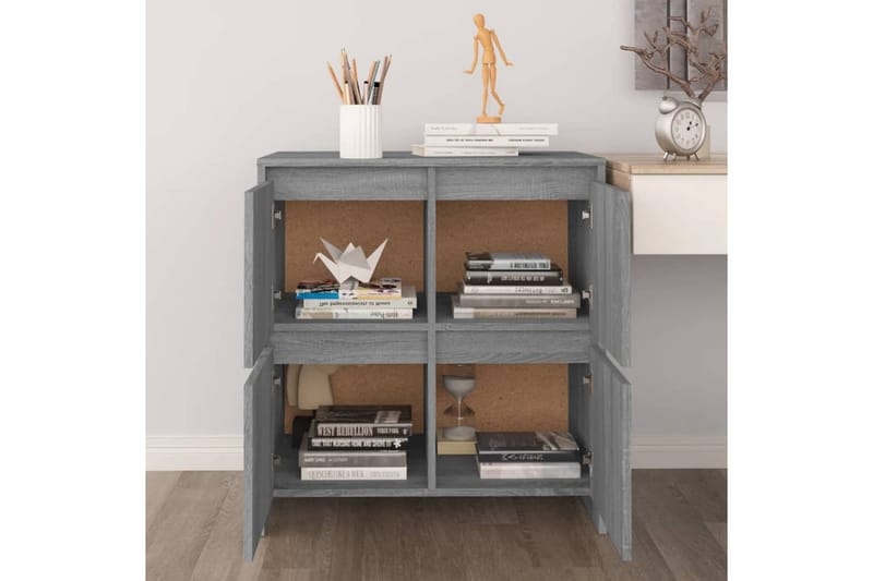 Skjenk grå sonoma eik 70x41x75 cm sponplate - Grå - Oppbevaring - Oppbevaringsmøbler - Sideboard & skjenker