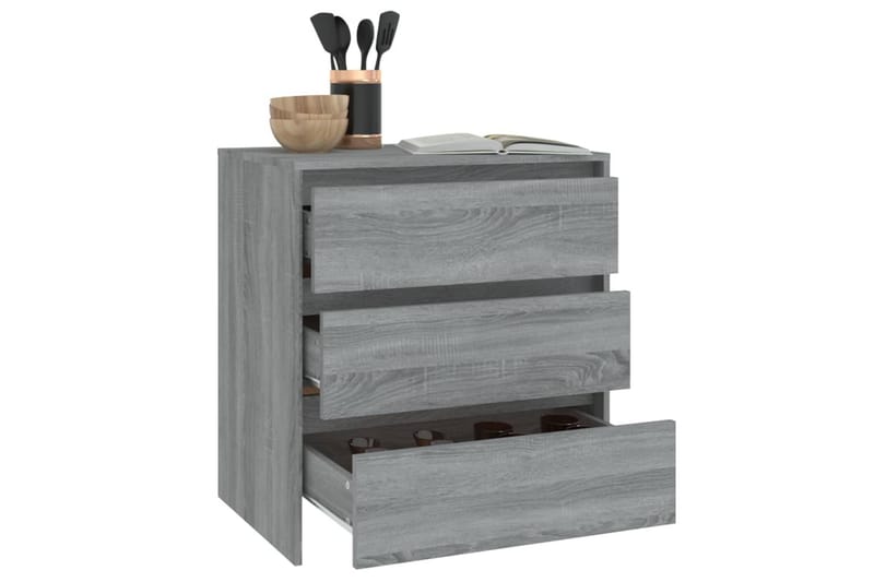 Skjenk grå sonoma eik 70x41x75 cm sponplate - Grå - Oppbevaring - Oppbevaringsmøbler - Sideboard & skjenker