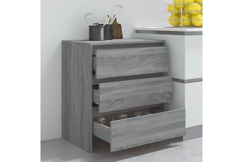 Skjenk grå sonoma eik 70x41x75 cm sponplate - Grå - Oppbevaring - Oppbevaringsmøbler - Sideboard & skjenker