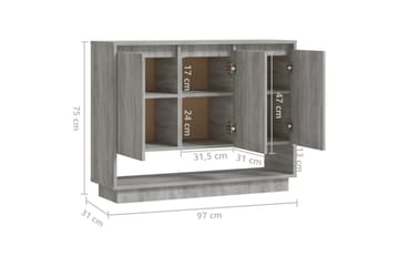 Skjenk grå sonoma eik 97x31x75 cm sponplate - Grå - Oppbevaring - Oppbevaringsmøbler - Sideboard & skjenker