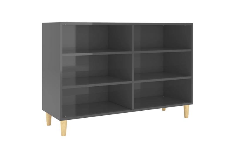 Skjenk høyglans grå 103,5x35x70 cm sponplate - Grå - Sideboard & skjenker