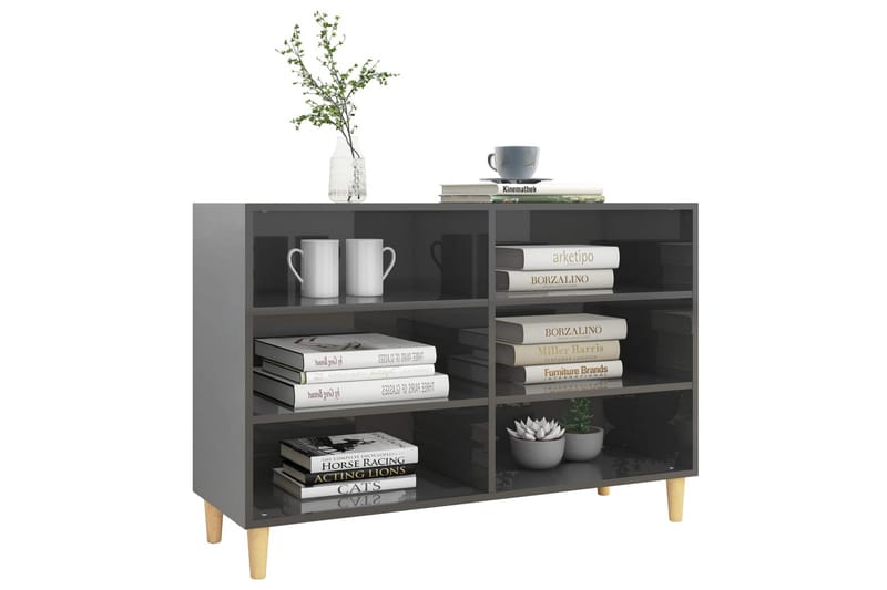 Skjenk høyglans grå 103,5x35x70 cm sponplate - Grå - Oppbevaring - Oppbevaringsmøbler - Sideboard & skjenker