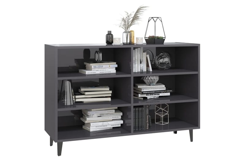 Skjenk høyglans grå 103,5x35x70 cm sponplate - Grå - Oppbevaring - Oppbevaringsmøbler - Sideboard & skjenker