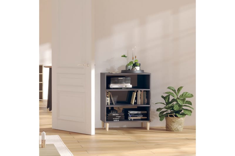 Skjenk høyglans grå 57x35x70 cm sponplate - Grå - Oppbevaring - Oppbevaringsmøbler - Sideboard & skjenker