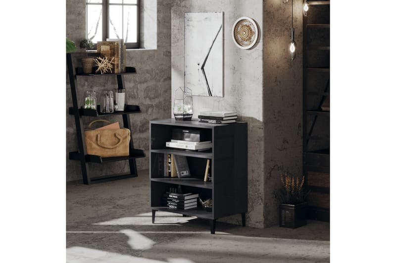 Skjenk høyglans grå 57x35x70 cm sponplate - Grå - Oppbevaring - Oppbevaringsmøbler - Sideboard & skjenker