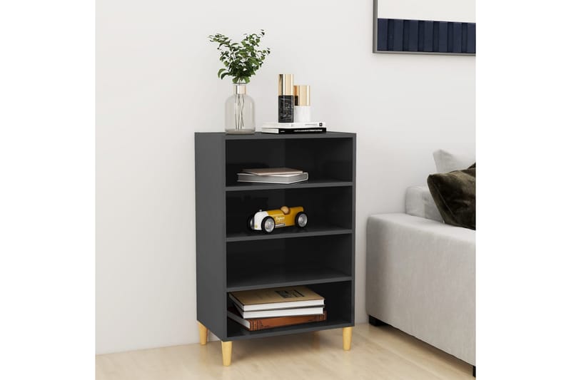 Skjenk høyglans grå 57x35x90 cm sponplate - Grå - Oppbevaring - Oppbevaringsmøbler - Sideboard & skjenker