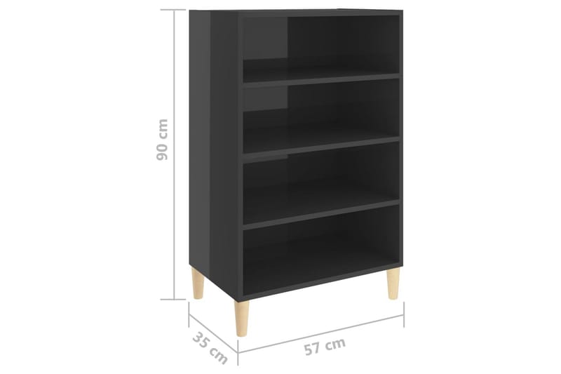 Skjenk høyglans grå 57x35x90 cm sponplate - Grå - Oppbevaring - Oppbevaringsmøbler - Sideboard & skjenker