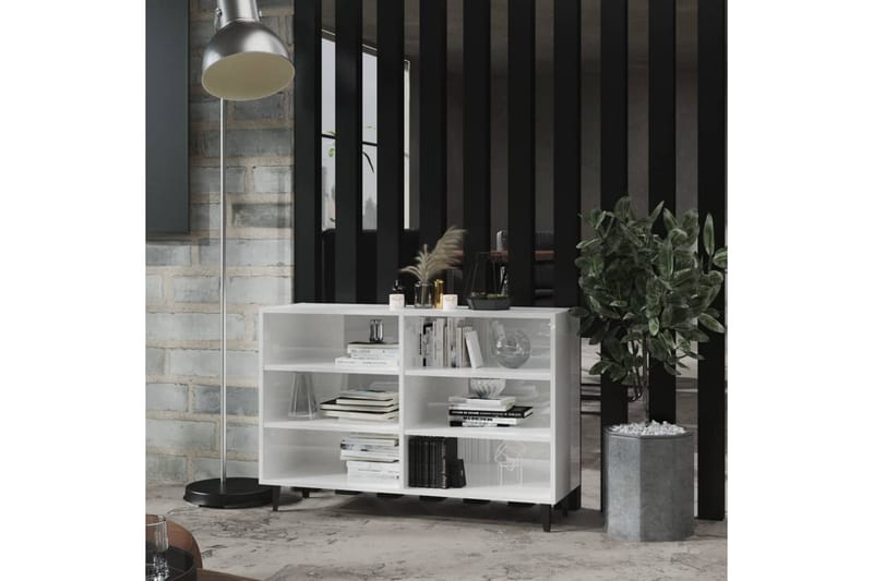 Skjenk høyglans hvit 103,5x35x70 cm sponplate - Hvit - Oppbevaring - Oppbevaringsmøbler - Sideboard & skjenker