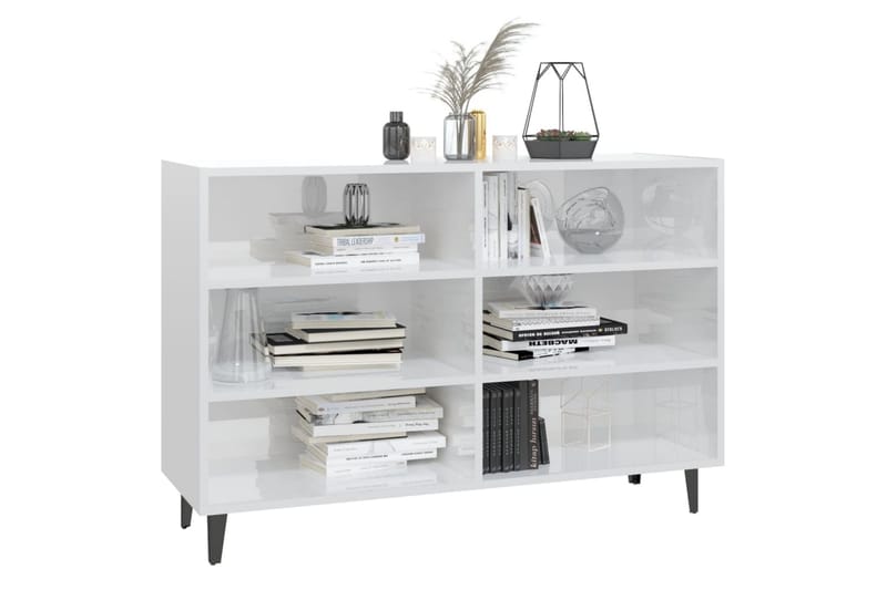 Skjenk høyglans hvit 103,5x35x70 cm sponplate - Hvit - Oppbevaring - Oppbevaringsmøbler - Sideboard & skjenker