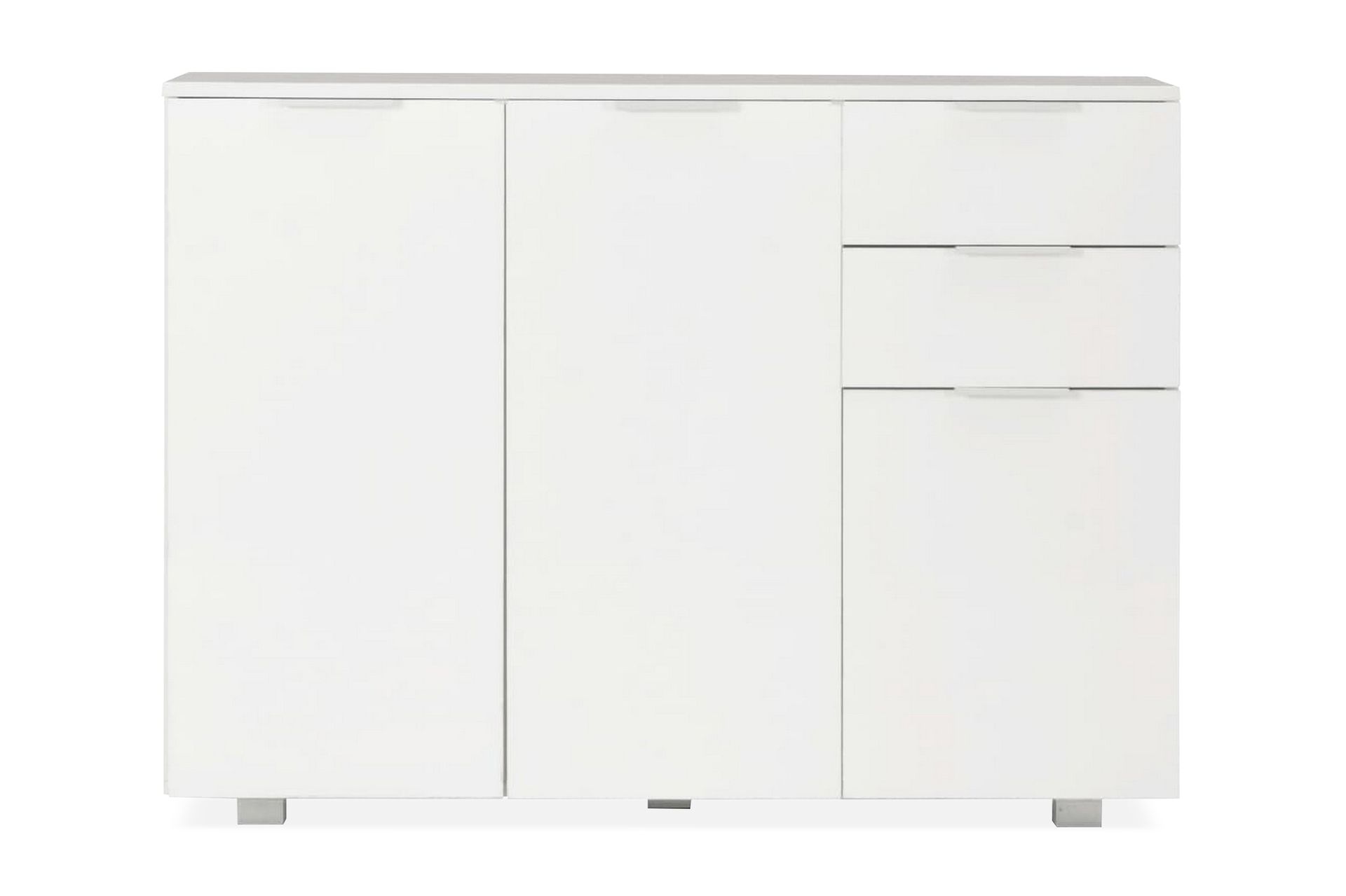 Skjenk høyglans hvit 107x35x76 cm - Hvit - Oppbevaring - Oppbevaringsmøbler - Sideboard & skjenker