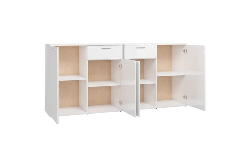 Skjenk høyglans hvit 160x36x75 cm sponplate - Hvit - Oppbevaring - Oppbevaringsmøbler - Sideboard & skjenker