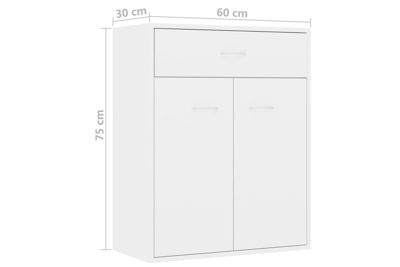 Skjenk høyglans hvit 60x30x75 cm sponplate - Sideboard & skjenker
