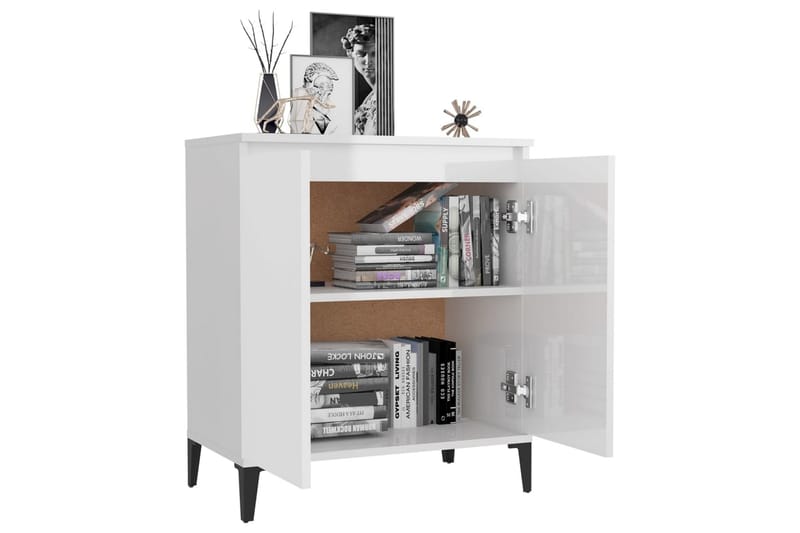 Skjenk høyglans hvit 60x35x70 cm sponplate - Hvit - Oppbevaring - Oppbevaringsmøbler - Sideboard & skjenker