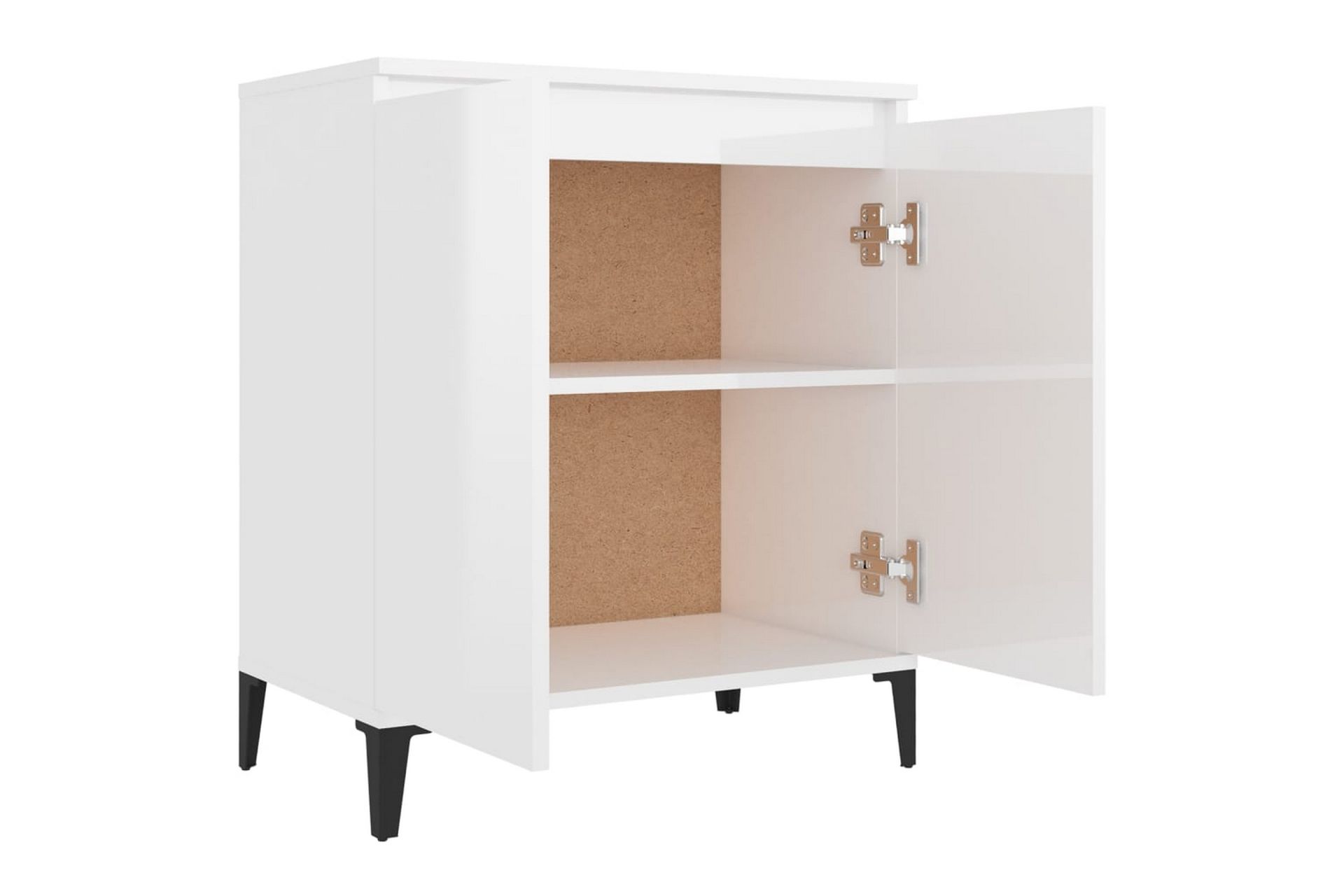 Skjenk høyglans hvit 60x35x70 cm sponplate - Hvit - Oppbevaring - Oppbevaringsmøbler - Sideboard & skjenker