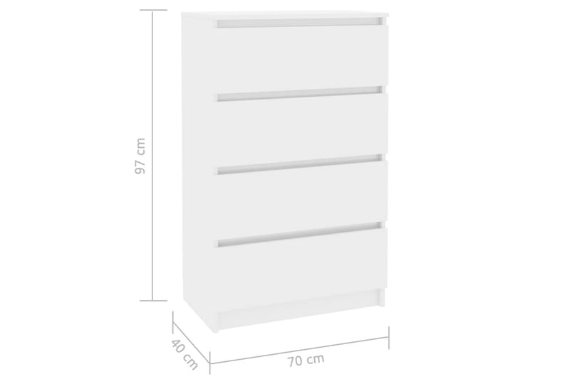 Skjenk høyglans hvit 60x35x98,5 cm sponplate - Oppbevaring - Oppbevaringsmøbler - Sideboard & skjenker