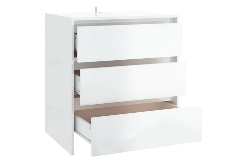 Skjenk høyglans hvit 70x41x75 cm sponplate - Hvit - Oppbevaring - Oppbevaringsmøbler - Sideboard & skjenker