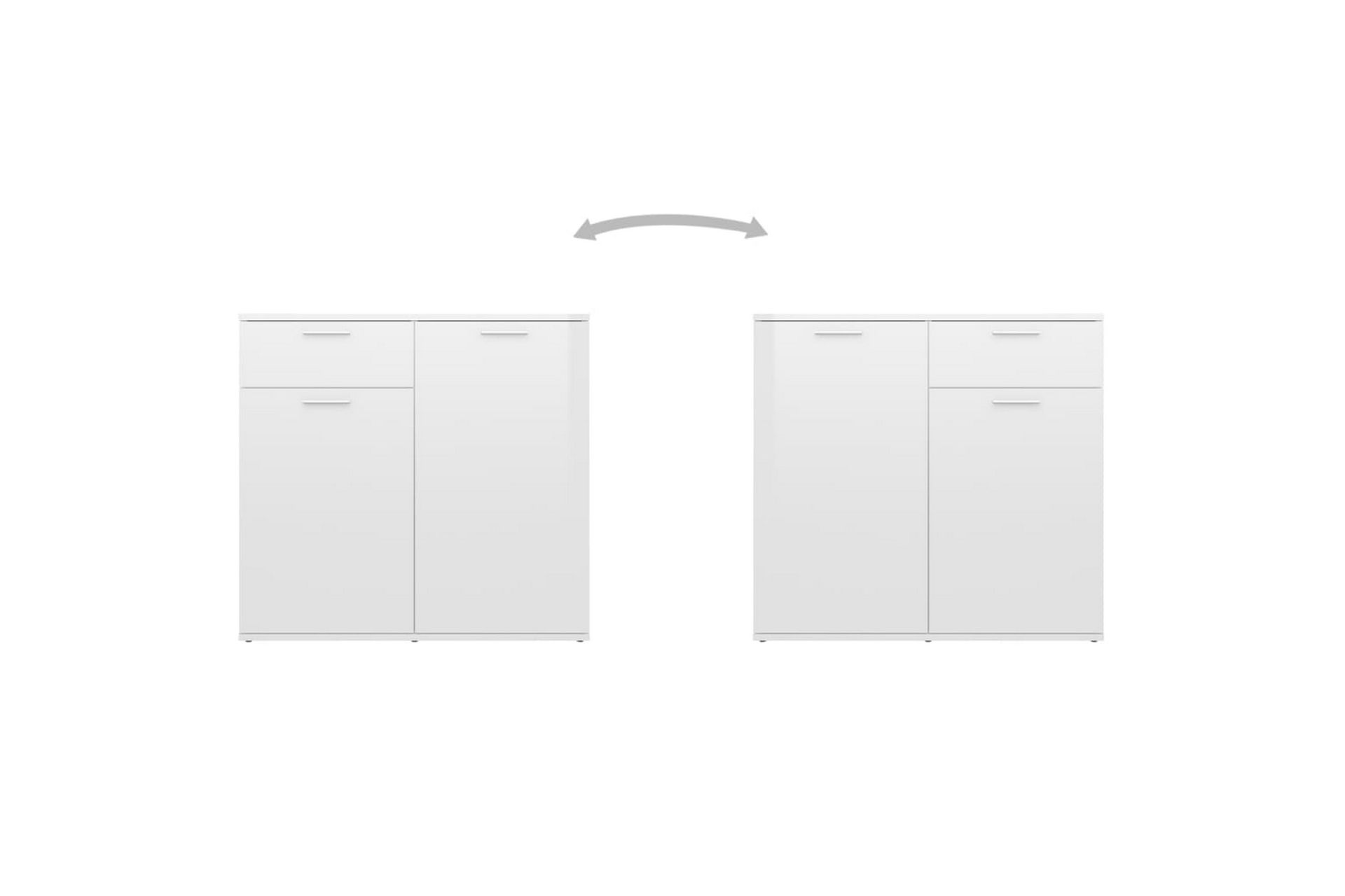 Skjenk høyglans hvit 80x36x75 cm sponplate - Hvit - Oppbevaring - Oppbevaringsmøbler - Sideboard & skjenker