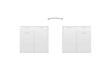 Skjenk høyglans hvit 80x36x75 cm sponplate - Hvit - Oppbevaring - Oppbevaringsmøbler - Sideboard & skjenker