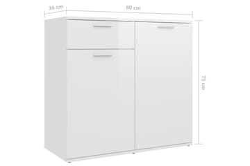 Skjenk høyglans hvit 80x36x75 cm sponplate - Hvit - Oppbevaring - Oppbevaringsmøbler - Sideboard & skjenker