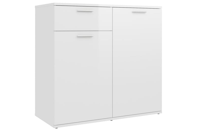 Skjenk høyglans hvit 80x36x75 cm sponplate - Hvit - Oppbevaring - Oppbevaringsmøbler - Sideboard & skjenker