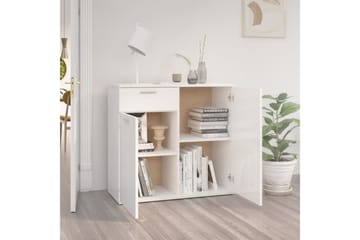 Skjenk høyglans hvit 80x36x75 cm sponplate - Hvit - Oppbevaring - Oppbevaringsmøbler - Sideboard & skjenker