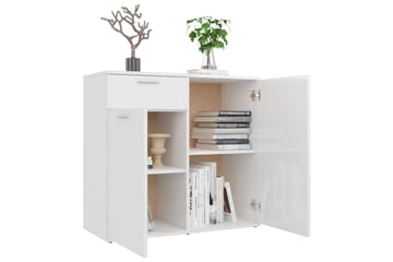 Skjenk høyglans hvit 80x36x75 cm sponplate - Hvit - Oppbevaring - Oppbevaringsmøbler - Sideboard & skjenker