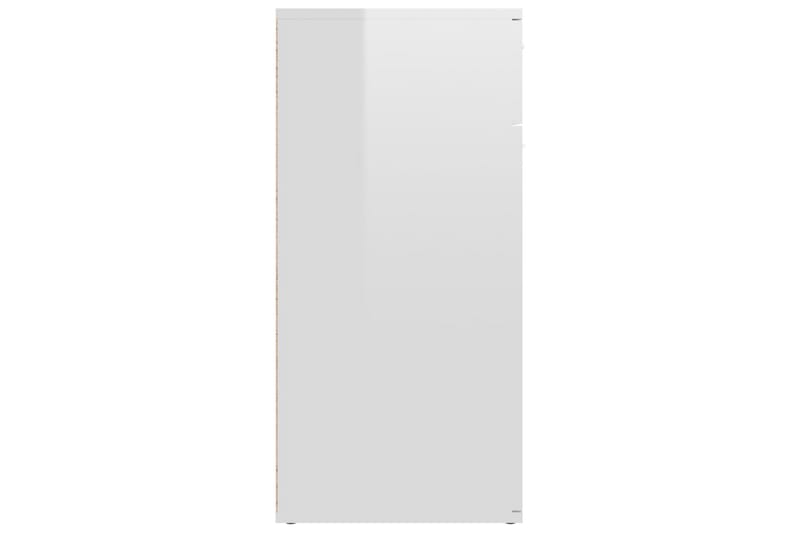 Skjenk høyglans hvit 80x36x75 cm sponplate - Hvit - Sideboard & skjenker