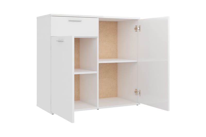 Skjenk høyglans hvit 80x36x75 cm sponplate - Hvit - Oppbevaring - Oppbevaringsmøbler - Sideboard & skjenker