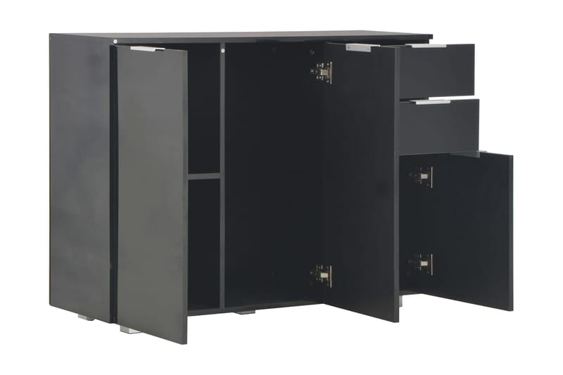 Skjenk høyglans svart 107x35x76 cm - Svart - Oppbevaring - Oppbevaringsmøbler - Sideboard & skjenker