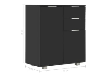Skjenk høyglans svart 71x35x76 cm sponplate - Svart - Oppbevaring - Oppbevaringsmøbler - Sideboard & skjenker