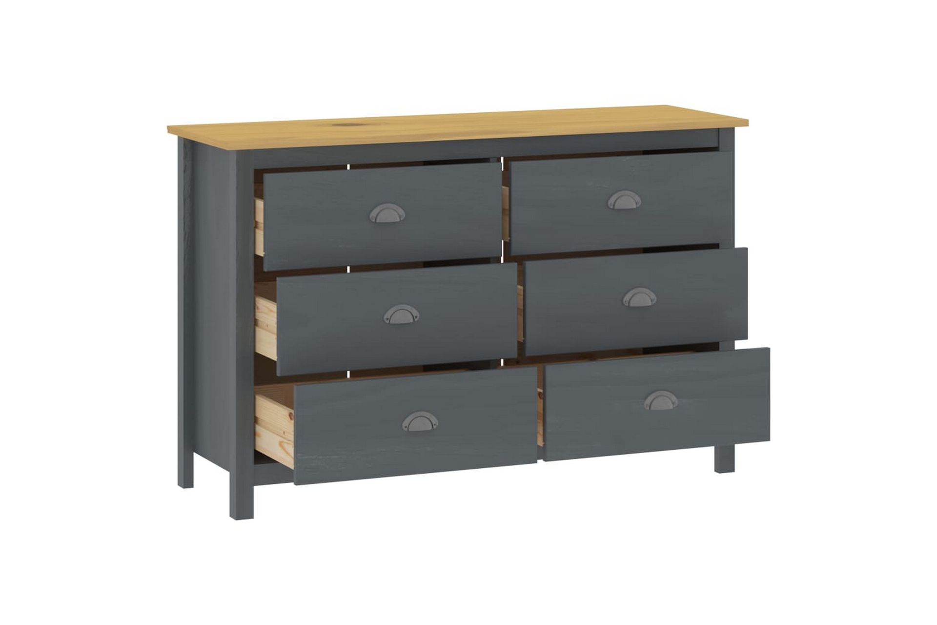 Skjenk Hill Range grå 125x40x80 cm heltre furu - Oppbevaring - Oppbevaringsmøbler - Sideboard & skjenker