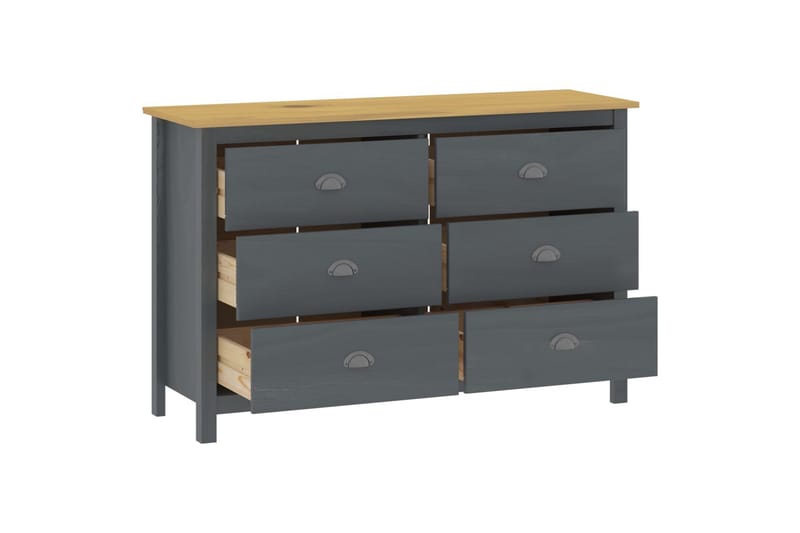 Skjenk Hill Range grå 125x40x80 cm heltre furu - Oppbevaring - Oppbevaringsmøbler - Sideboard & skjenker