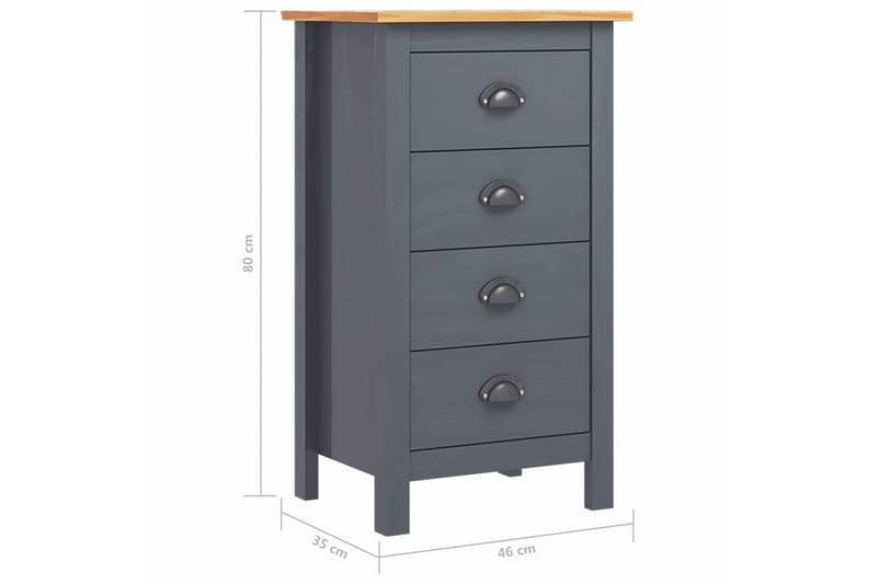 Skjenk Hill Range grå 46x35x80 cm heltre furu - Oppbevaring - Oppbevaringsmøbler - Sideboard & skjenker