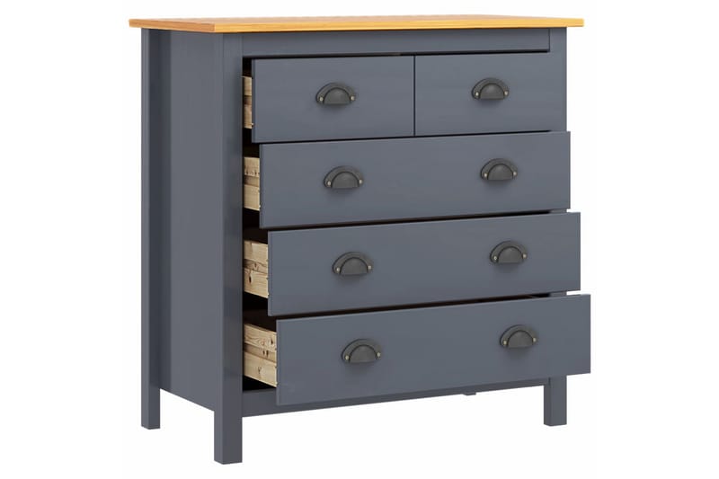 Skjenk Hill Range grå 79x40x80 cm heltre furu - Oppbevaring - Oppbevaringsmøbler - Sideboard & skjenker
