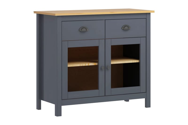 Skjenk Hill Range grå 90x40x80 cm heltre furu - Sideboard & skjenker