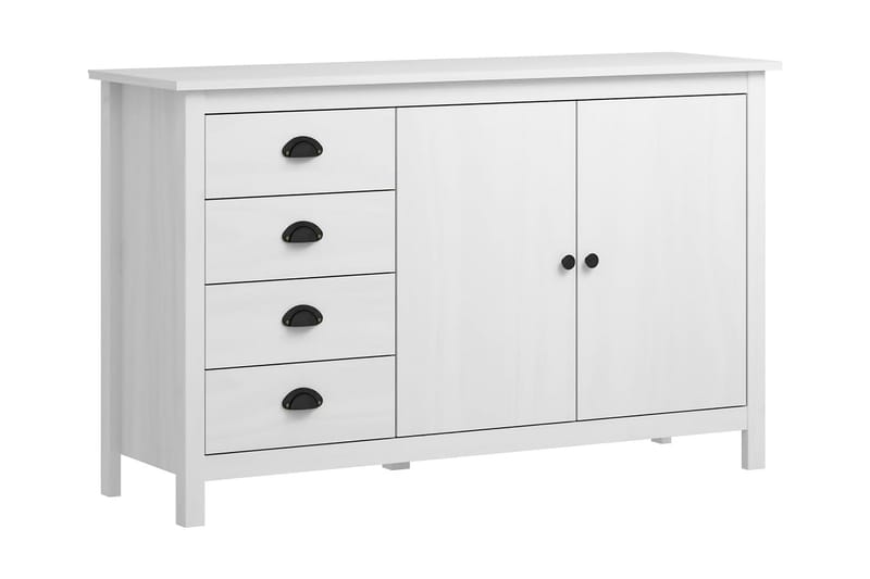 Skjenk Hill Range hvit 130x40x80 cm heltre furu - Sideboard & skjenker