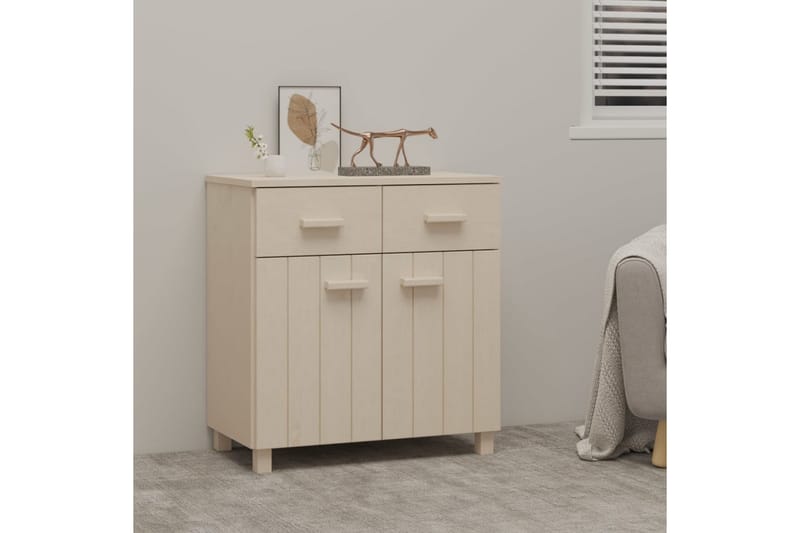 Skjenk honningbrun 79x40x80 cm heltre furu - Brun - Oppbevaring - Oppbevaringsmøbler - Sideboard & skjenker