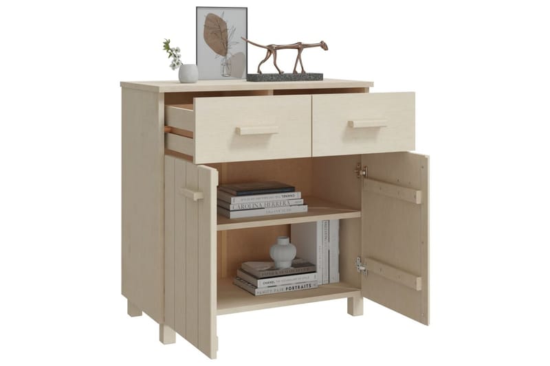 Skjenk honningbrun 79x40x80 cm heltre furu - Brun - Oppbevaring - Oppbevaringsmøbler - Sideboard & skjenker