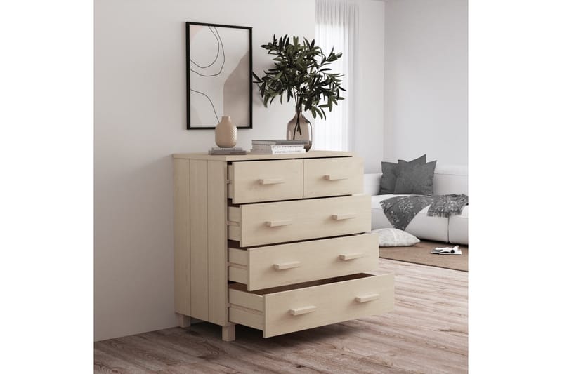 Skjenk honningbrun 79x40x80 cm heltre furu - Brun - Oppbevaring - Oppbevaringsmøbler - Sideboard & skjenker
