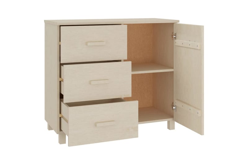 Skjenk honningbrun 90x40x80 cm heltre furu - Brun - Oppbevaring - Oppbevaringsmøbler - Sideboard & skjenker