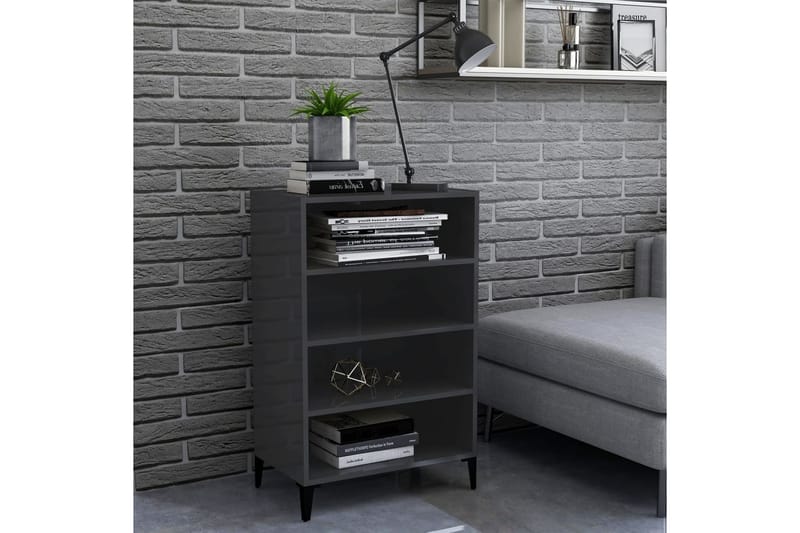 Skjenk höyglans grå 57x35x90 cm sponplate - Grå - Oppbevaring - Oppbevaringsmøbler - Sideboard & skjenker