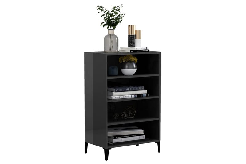 Skjenk höyglans grå 57x35x90 cm sponplate - Grå - Oppbevaring - Oppbevaringsmøbler - Sideboard & skjenker