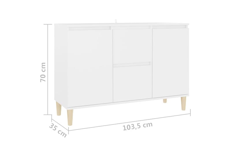 Skjenk hvit 103,5x35x70 cm sponplate - Hvit - Oppbevaring - Oppbevaringsmøbler - Sideboard & skjenker