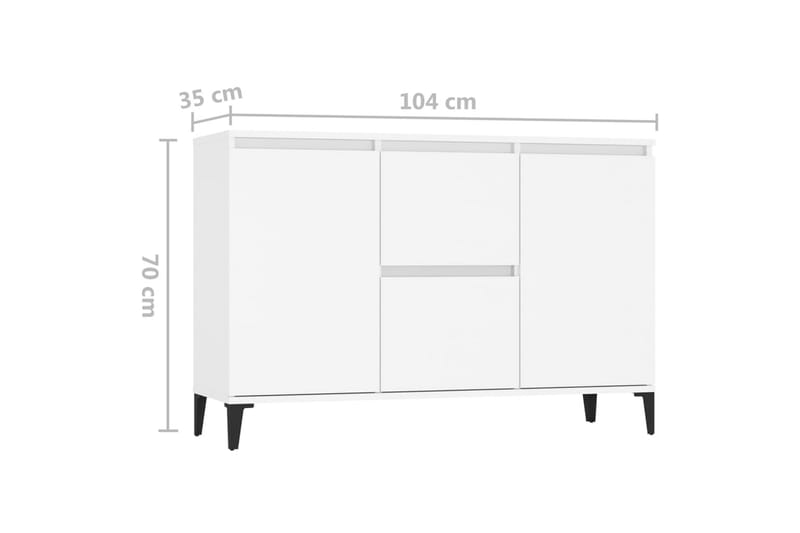 Skjenk hvit 104x35x70 cm sponplate - Hvit - Oppbevaring - Oppbevaringsmøbler - Sideboard & skjenker