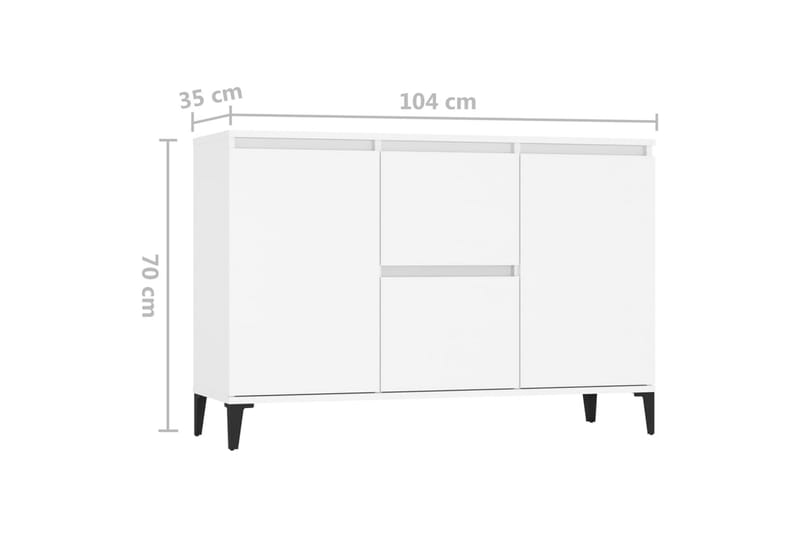 Skjenk hvit 104x35x70 cm sponplate - Hvit - Sideboard & skjenker