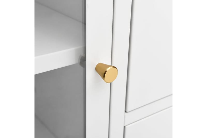 Skjenk hvit 105x35x70 cm stål og herdet glass - Hvit - Oppbevaring - Oppbevaringsmøbler - Sideboard & skjenker