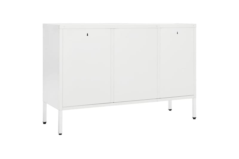 Skjenk hvit 105x35x70 cm stål og herdet glass - Hvit - Sideboard & skjenker