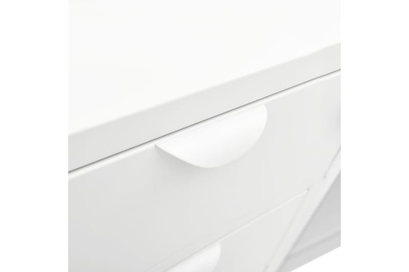 Skjenk hvit 105x35x70 cm stål og herdet glass - Hvit - Sideboard & skjenker