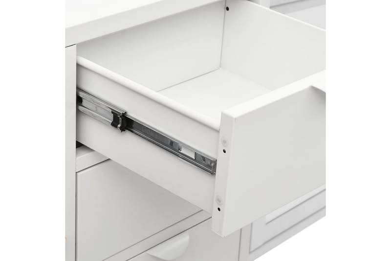 Skjenk hvit 105x35x70 cm stål og herdet glass - Hvit - Oppbevaring - Oppbevaringsmøbler - Sideboard & skjenker